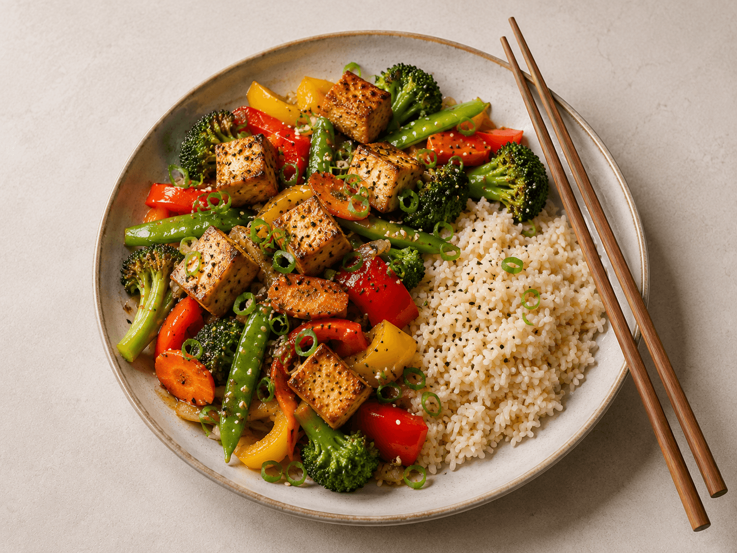 Tofu-Veg Stir Fry